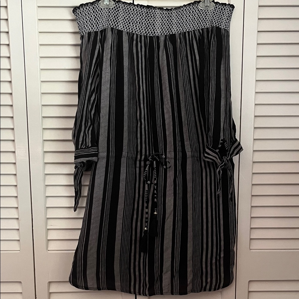 Black and Gray Swimsuit cover up/Dress